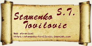Stamenko Tovilović vizit kartica